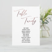 Rose Gold Handwriting Table 20 Sitzplakette (Stehend Vorderseite)