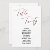 Rose Gold Handwriting Table 20 Sitzplakette (Vorne/Hinten)