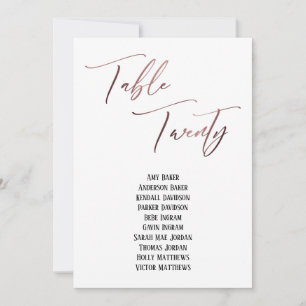 Rose Gold Handwriting Table 20 Sitzplakette