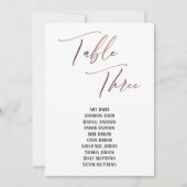 Rose Gold Handwriting Table Drei Sitzplakette (Vorderseite)