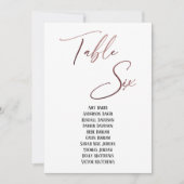 Rose Gold Handwriting Table Sechs Sitzplakette (Vorderseite)
