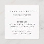 Rose Gold Hanger | Seamstress Schneiderveränderung Quadratische Visitenkarte (Rückseite)