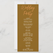 Rose Gold Hanging Stars Dark Gold Wedding Program (Rückseite)