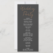 Rose Gold Hanging Stars Smoke Gray Wedding Program (Rückseite)