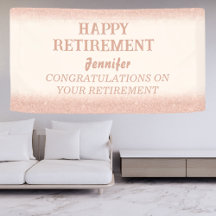 Rose Gold Happy Rente Banner für Frauen