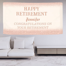 Rose Gold Happy Rente Banner für Frauen