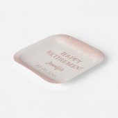 Rose Gold Happy Rente Pappteller (Gewinkelt)