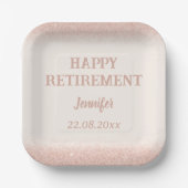 Rose Gold Happy Rente Pappteller (Vorderseite)