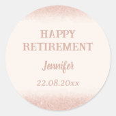 Rose Gold Happy Rente Runder Aufkleber (Vorderseite)