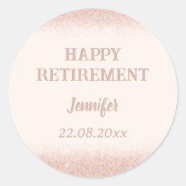 Rose Gold Happy Rente Runder Aufkleber