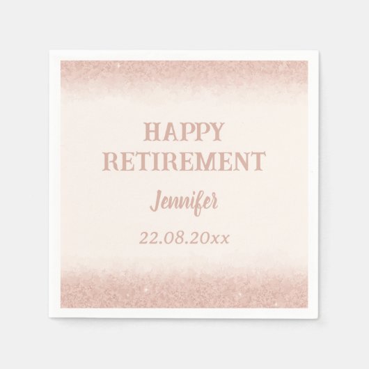 Rose Gold Happy Rente Serviette (Vorderseite)