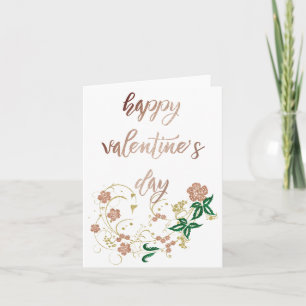 Rose Gold Happy Valentine's Day Feiertagskarte