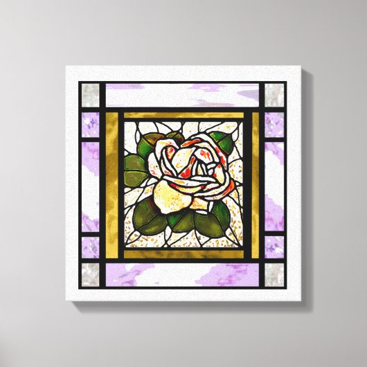 Rose Gold Hartglas Art Deco Leinwanddruck (Vorderseite)