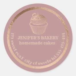 Rose Gold Hausgemachte Kuchen und Leckereien Verpa Runder Aufkleber