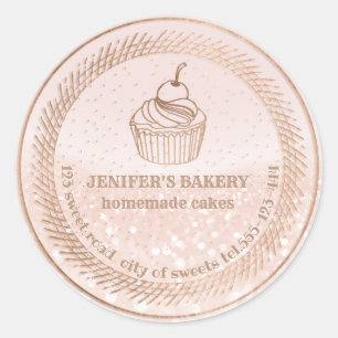 Rose Gold Hausgemachte Kuchen und Leckereien Verpa Runder Aufkleber