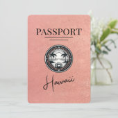 Rose Gold Hawaii Pass Save the Date (Stehend Vorderseite)