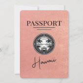 Rose Gold Hawaii Pass Save the Date (Vorderseite)
