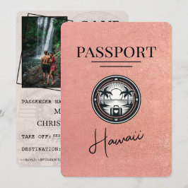 Rose Gold Hawaii Pass Save the Date