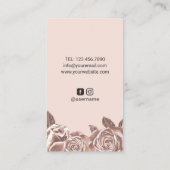 Rose Gold Healing Hands & Blume Massage Therapie Visitenkarte (Rückseite)