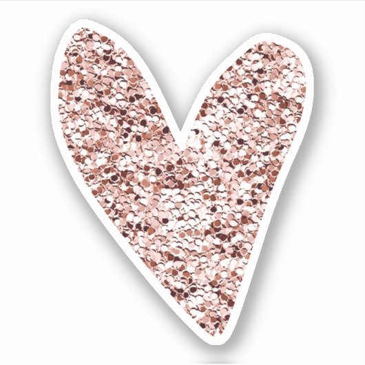 Rose Gold Heart Clipart Niedlich Heart Glitzer Des Aufkleber (Vorderseite)