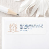 Rose gold heart crown monogram wedding (Insitu)