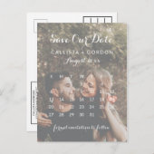 Rose Gold Heart Foto Kalender Save the Date Ankündigungspostkarte (Vorne/Hinten)