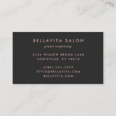 Rose Gold Heart Hair Stylist Salon Visitenkarte (Rückseite)