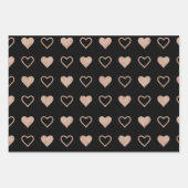 Rose Gold Heart Pattern Wedding Geschenkpapier Set (Vorderseite 3)