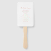 Rose Gold Heart Script Hochzeitsfeier Foto Fächer (Rückseite)