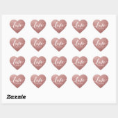 Rose Gold Heart Shape Umschlag Aufkleber Sticker (Blatt)