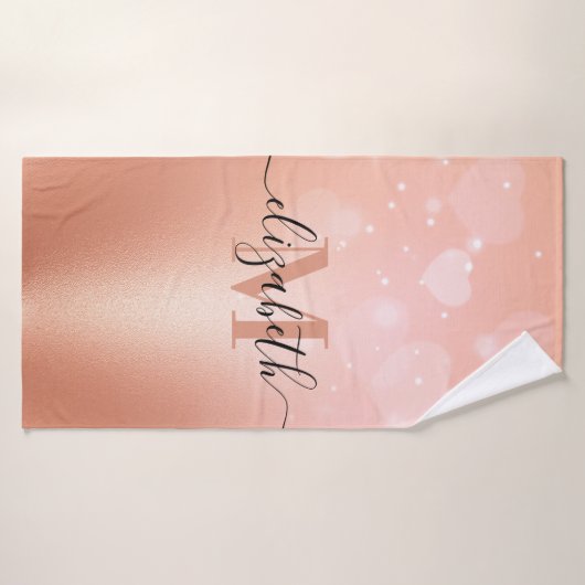 Rose Gold Hearts Badehandtuch (Badehandtuch)