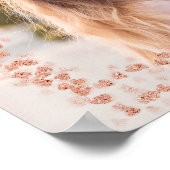 Rose Gold Hearts Border Foto Poster (Ecke)
