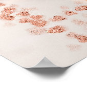 Rose Gold Hearts Border Foto Poster (Ecke)