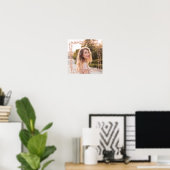 Rose Gold Hearts Border Foto Poster (Heimbüro)