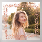 Rose Gold Hearts Border Foto Poster (Vorne)