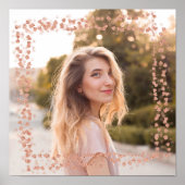 Rose Gold Hearts Border Foto Poster (Vorne)