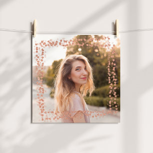 Rose Gold Hearts Border Foto Poster