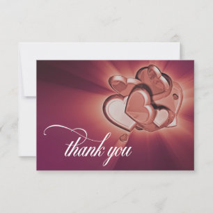 Rose Gold Hearts Dankeschön Card Dankeskarte