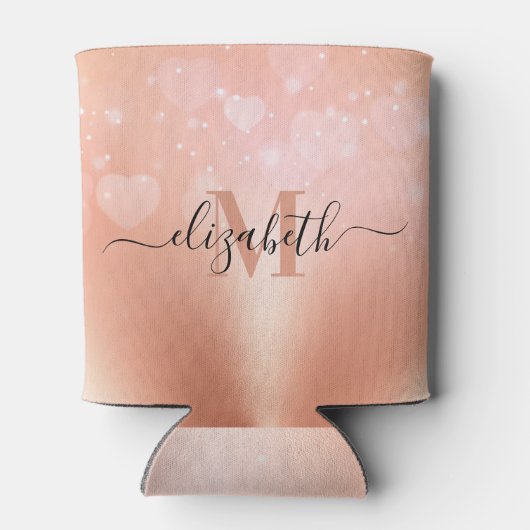 Rose Gold Hearts Dosenkühler (Rückseite)