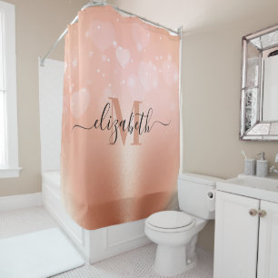 Rose Gold Hearts Duschvorhang
