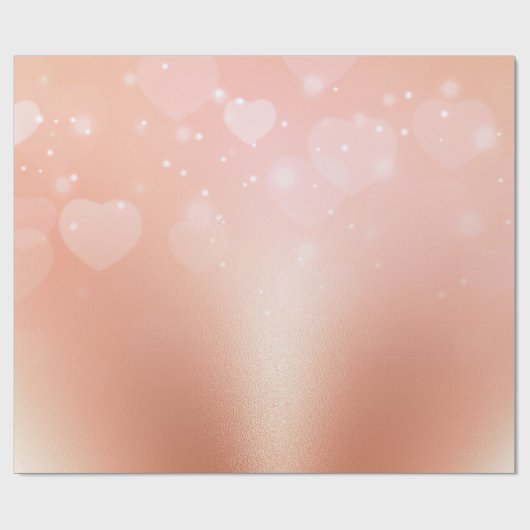 Rose Gold Hearts Geschenkpapier (Flach)