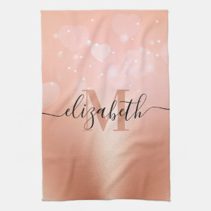 Rose Gold Hearts Geschirrtuch