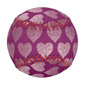 Rose Gold Hearts Glitzer Muster Baseball (Rückseite)