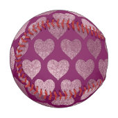 Rose Gold Hearts Glitzer Muster Baseball (Vorderseite Links)
