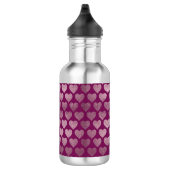 Rose Gold Hearts Glitzer Muster Edelstahlflasche (Rechts)