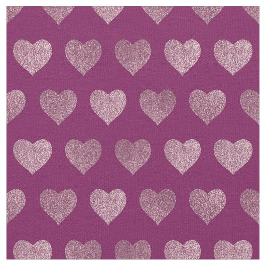 Rose Gold Hearts Glitzer Muster Stoff (Nahaufnahme)