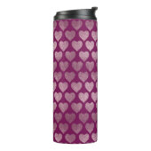 Rose Gold Hearts Glitzer Muster Thermosbecher (Nach links gedreht)