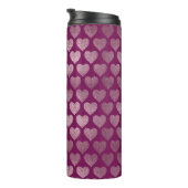 Rose Gold Hearts Glitzer Muster Thermosbecher (Nach rechts gedreht)
