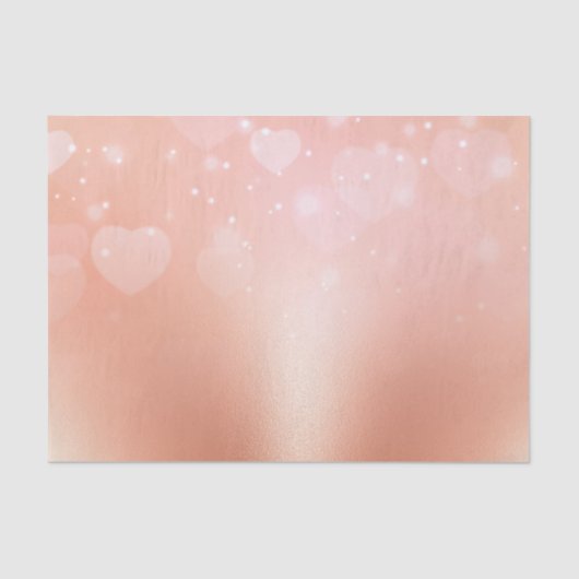 Rose Gold Hearts Seidenpapier (Vorderseite)