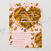 Rose Gold Hearts und Rose Hochzeit Einladung (Vorne/Hinten)